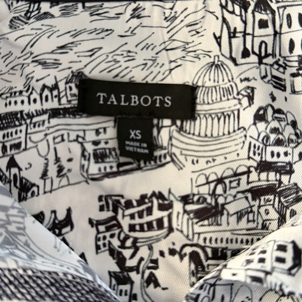 Talbots London Map Button Front Shirt - Picture 5 of 7